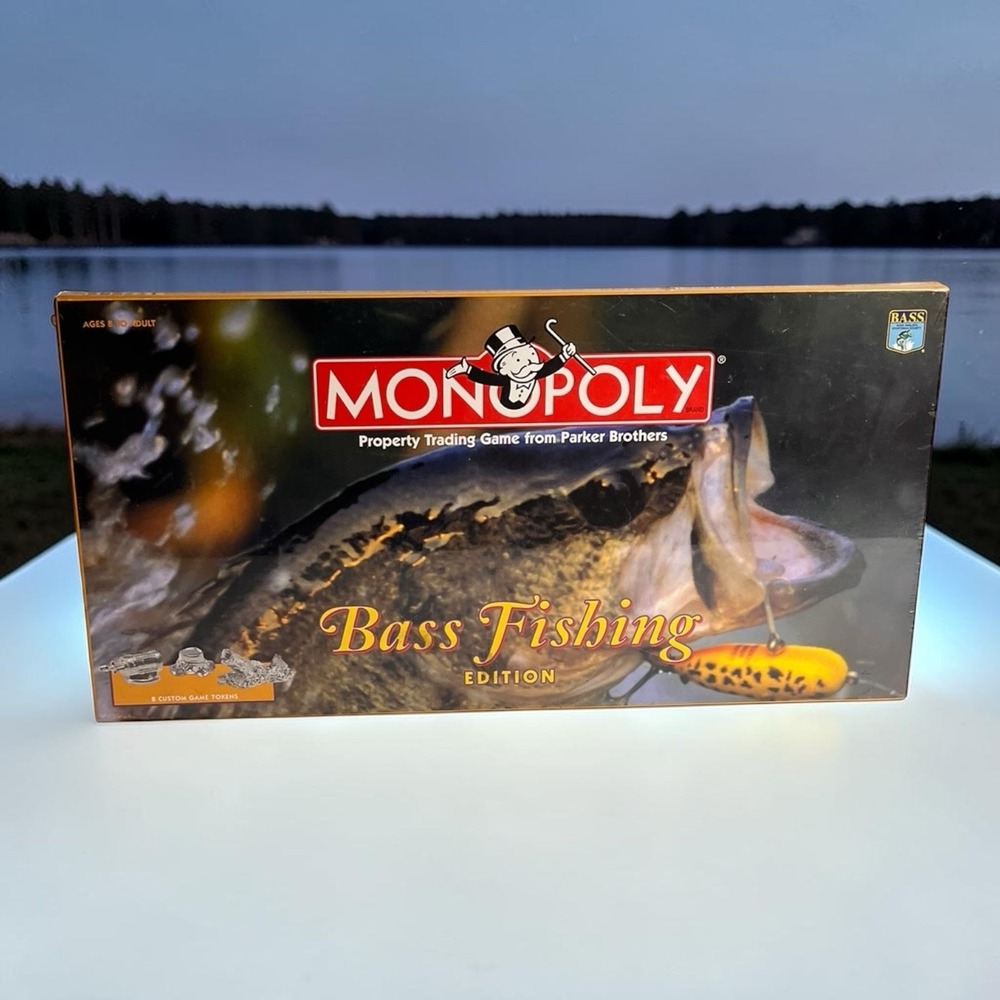 BASS FISHING EDITION MONOPOLY Parking Brothers Board Game 1998 Vintage SEALED